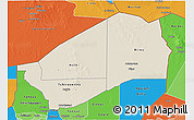 Shaded Relief 3D Map of Agadez, political shades outside