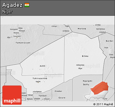 Silver Style 3D Map of Agadez