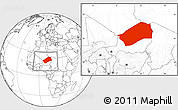Blank Location Map of Agadez, within the entire country