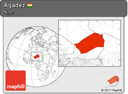 Blank Location Map of Agadez