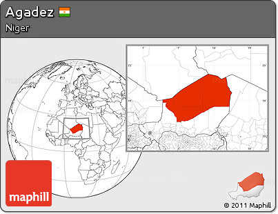 Blank Location Map of Agadez