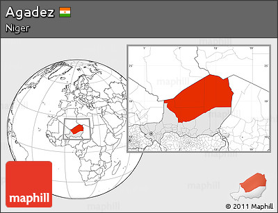 Blank Location Map of Agadez, highlighted country
