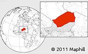 Blank Location Map of Agadez, highlighted country