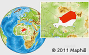 Physical Location Map of Agadez, highlighted country, within the entire country