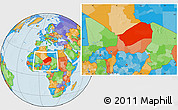 Political Location Map of Agadez, within the entire country