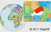 Political Location Map of Agadez, highlighted country, within the entire country