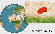 Satellite Location Map of Agadez, within the entire country