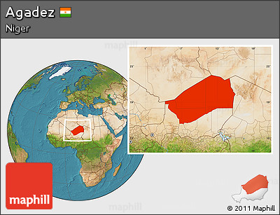 Satellite Location Map of Agadez