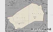 Shaded Relief Map of Agadez, darken, desaturated