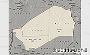Shaded Relief Map of Agadez, darken, semi-desaturated