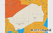 Shaded Relief Map of Agadez, political outside