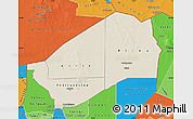 Shaded Relief Map of Agadez, political shades outside