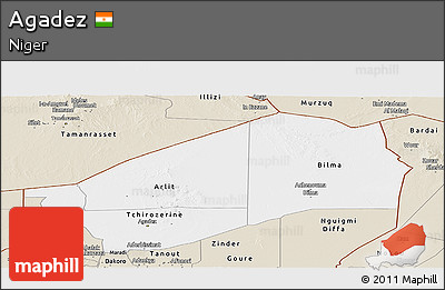 Classic Style Panoramic Map of Agadez