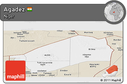 Classic Style Panoramic Map of Agadez