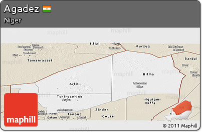 Classic Style Panoramic Map of Agadez