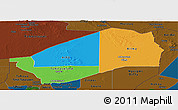 Political Panoramic Map of Agadez, darken