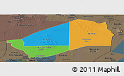Political Panoramic Map of Agadez, darken, semi-desaturated