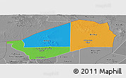 Political Panoramic Map of Agadez, desaturated