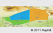 Political Panoramic Map of Agadez, physical outside