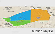 Political Panoramic Map of Agadez, shaded relief outside