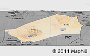 Satellite Panoramic Map of Agadez, darken, desaturated