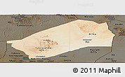 Satellite Panoramic Map of Agadez, darken