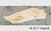 Satellite Panoramic Map of Agadez, darken, semi-desaturated