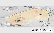 Satellite Panoramic Map of Agadez, desaturated