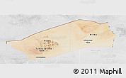 Satellite Panoramic Map of Agadez, lighten, desaturated