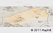 Satellite Panoramic Map of Agadez, semi-desaturated