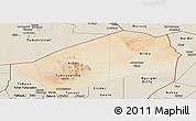 Satellite Panoramic Map of Agadez, shaded relief outside