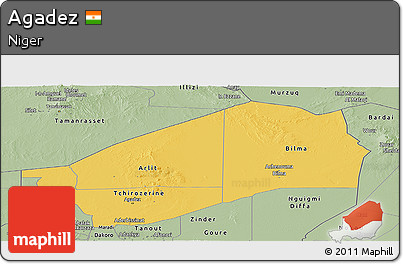 Savanna Style Panoramic Map of Agadez
