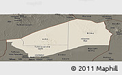 Shaded Relief Panoramic Map of Agadez, darken