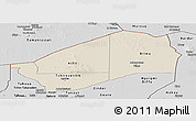 Shaded Relief Panoramic Map of Agadez, desaturated