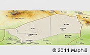 Shaded Relief Panoramic Map of Agadez, physical outside