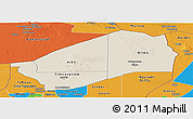 Shaded Relief Panoramic Map of Agadez, political outside
