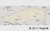 Shaded Relief Panoramic Map of Agadez, semi-desaturated