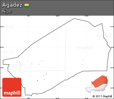 Blank Simple Map of Agadez, cropped outside, no labels