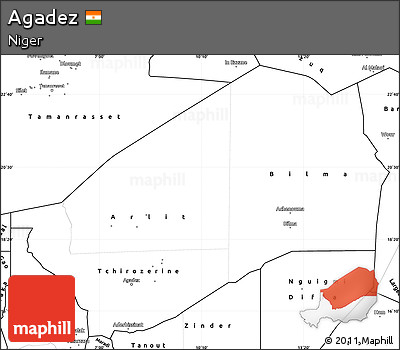 Blank Simple Map of Agadez