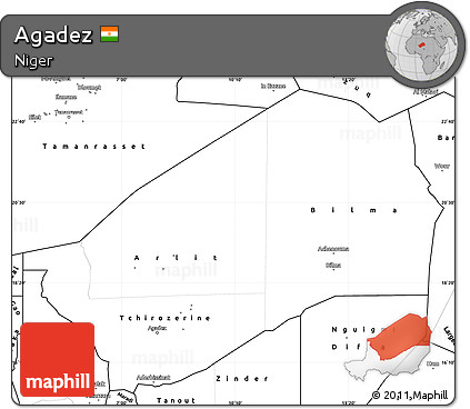 Blank Simple Map of Agadez
