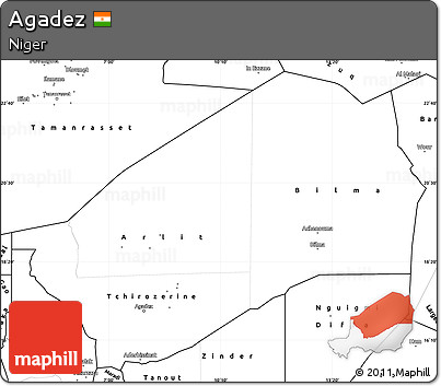 Blank Simple Map of Agadez