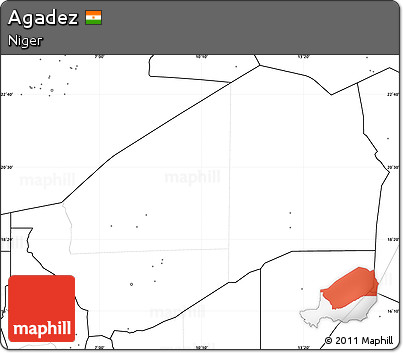 Blank Simple Map of Agadez, no labels