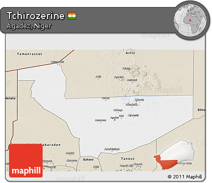 Classic Style 3D Map of Tchirozerine