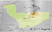 Physical 3D Map of Tchirozerine, desaturated