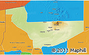 Physical 3D Map of Tchirozerine, political outside