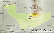Physical 3D Map of Tchirozerine, semi-desaturated