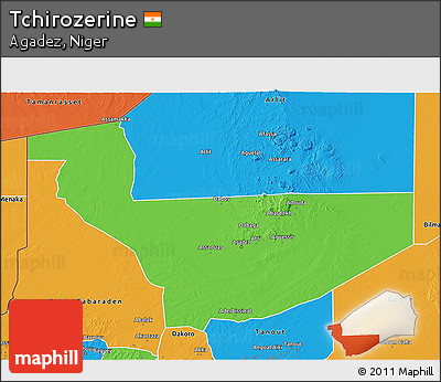 Political 3D Map of Tchirozerine