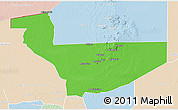 Political 3D Map of Tchirozerine, lighten