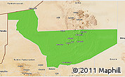 Political 3D Map of Tchirozerine, satellite outside