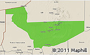 Political 3D Map of Tchirozerine, shaded relief outside
